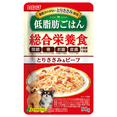 いなば 低脂肪ごはん とりささみ&ビーフ 50g