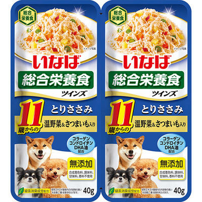 ツインズ 11歳からのとりささみ 温野菜＆さつまいも入り 40g×2袋